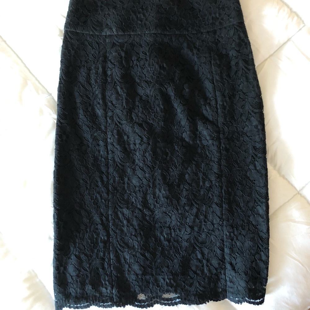 Express Black Lace Lined Pencil Skirt